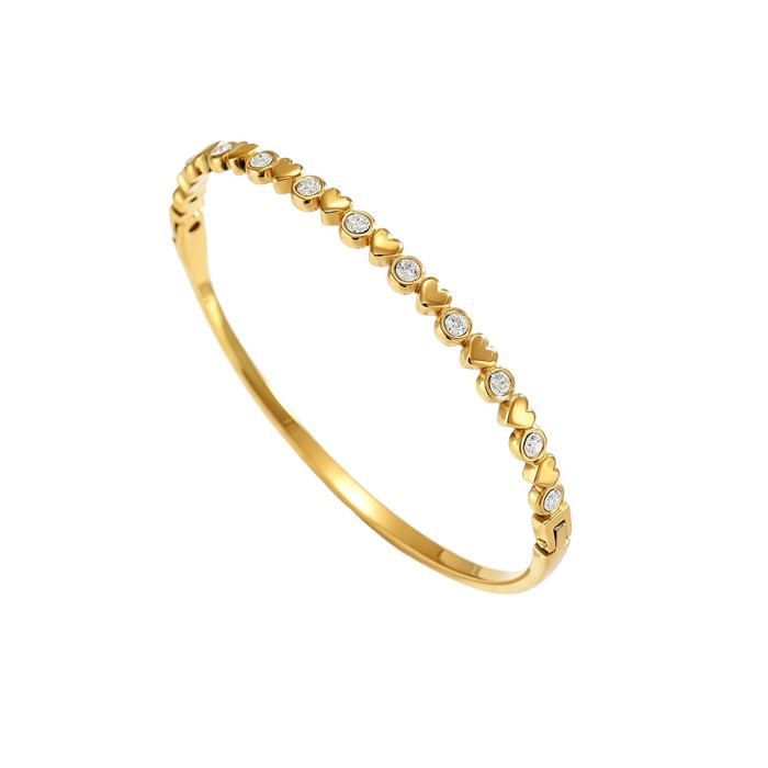 Wholesale Women's 18K Gold Plated Stainless Steel Bangle Set