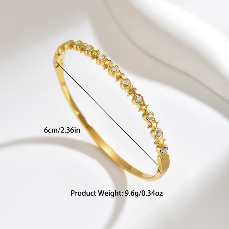 Wholesale Women's 18K Gold Plated Stainless Steel Bangle Set