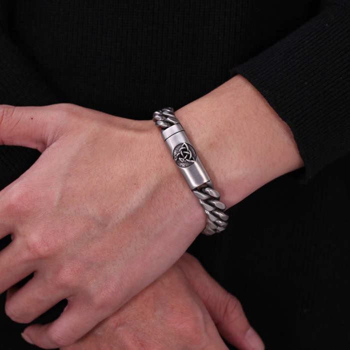 Wholesale Stainless Steel Vintage Celtic Knot Curb Chain Bracelet