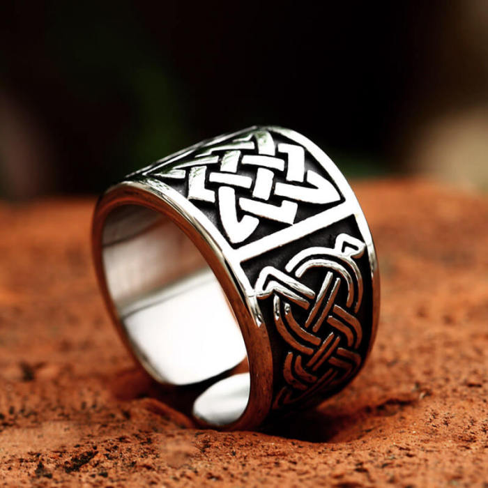 Wholesale Stainless Steel Vintage Star Celtic Knot Ring
