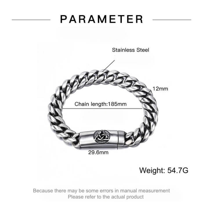 Wholesale Stainless Steel Vintage Celtic Knot Curb Chain Bracelet