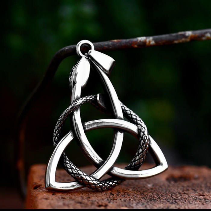 Wholesale Vintage Stainless Steel Celtic Serpent  Knot Pendant