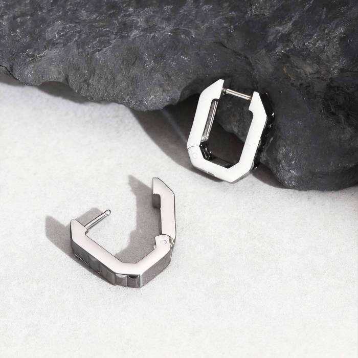 Wholesale Stainless Steel CZ Huggie Earrings
