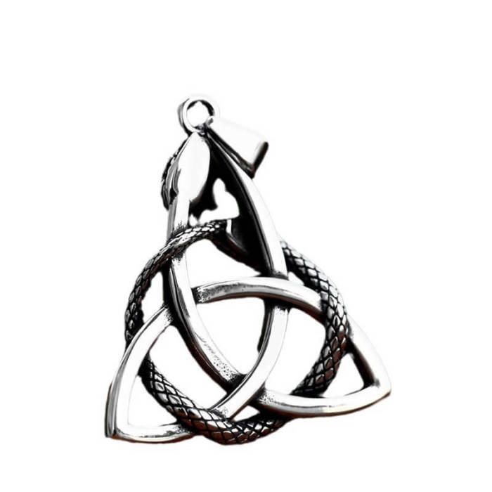 Wholesale Vintage Stainless Steel Celtic Serpent  Knot Pendant