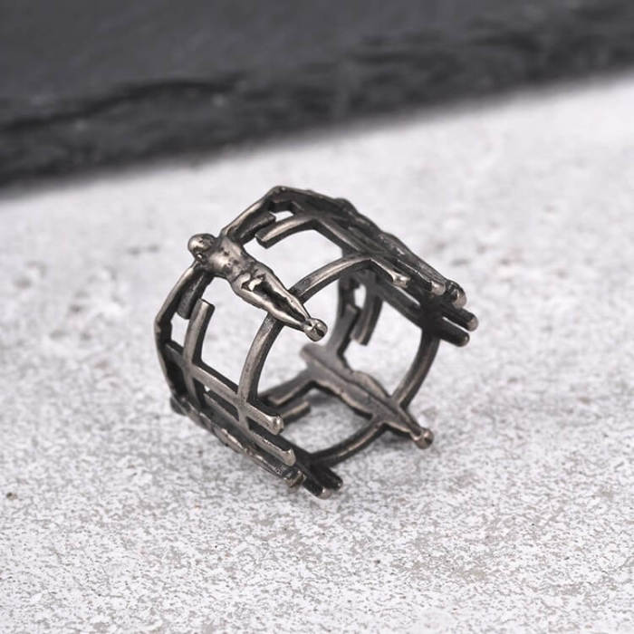Wholesale Stainless Steel Jesus Crucifix Band Ring