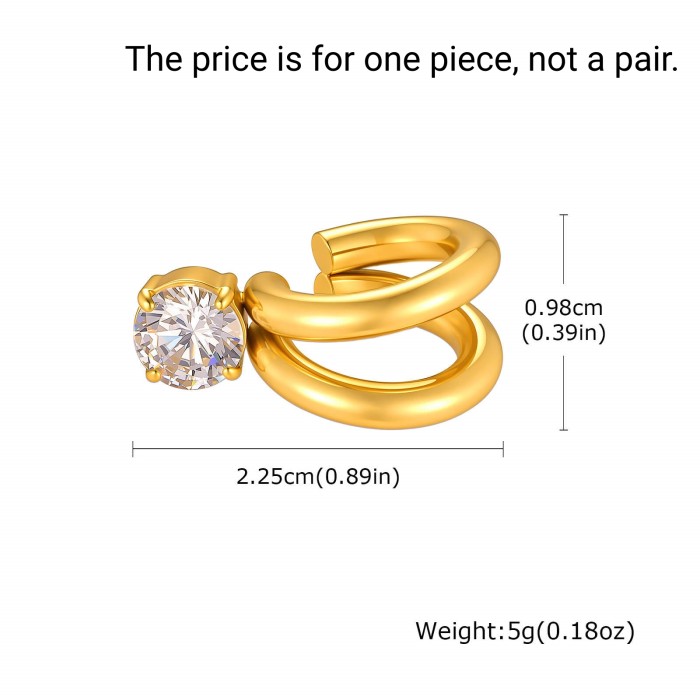 Wholesale Stainless Steel Zirconia Ear Cuff