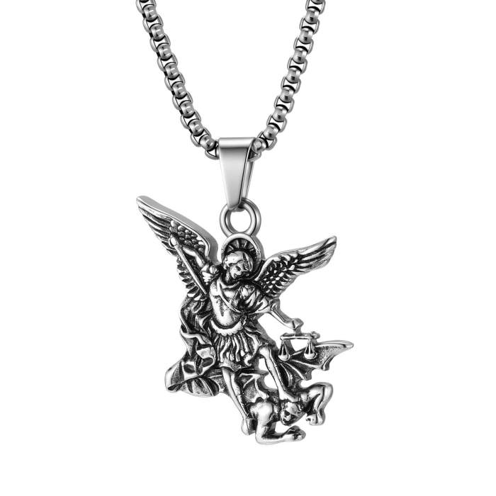 Wholesale Antique Stainless Steel Saint Michael Pendant