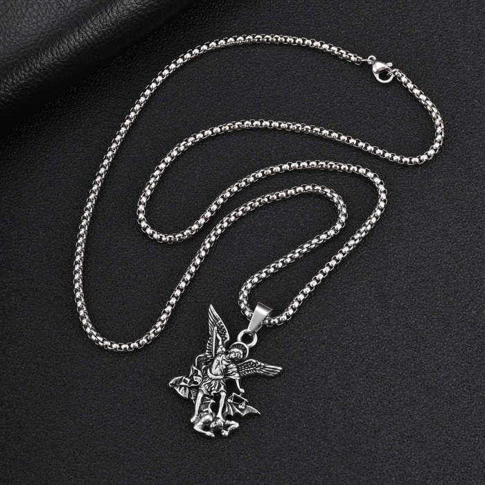 Wholesale Antique Stainless Steel Saint Michael Pendant