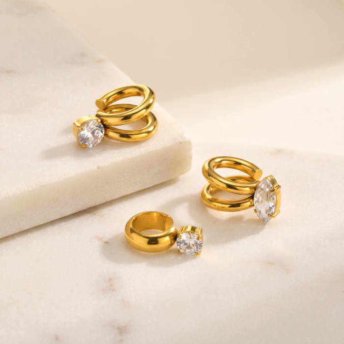 Wholesale Stainless Steel Zirconia Ear Cuff
