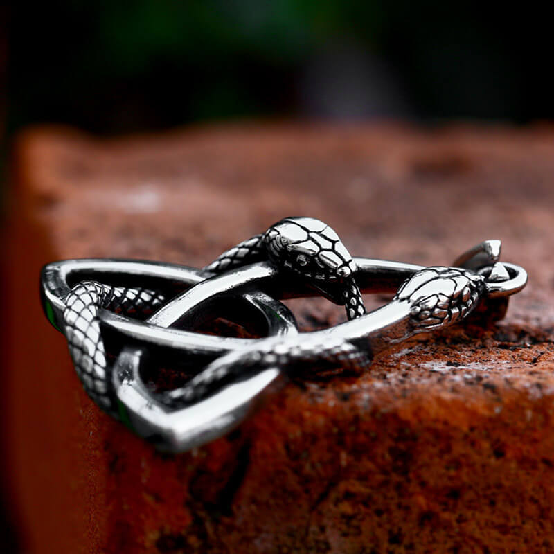 Wholesale Vintage Stainless Steel Celtic Serpent  Knot Pendant