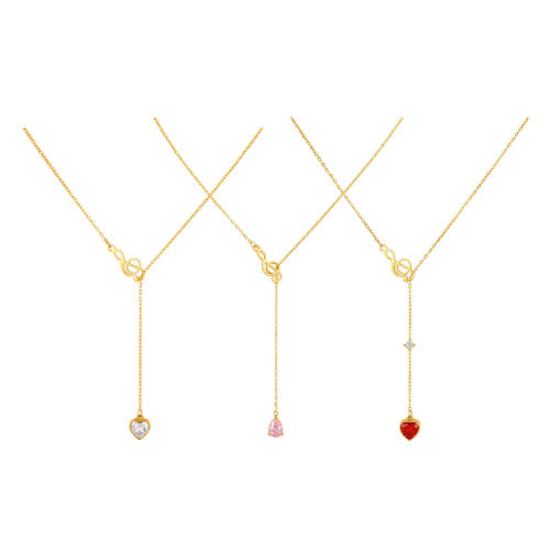 Wholesale Stainless Steel Music Note Clef CZ Drop Y-Necklace