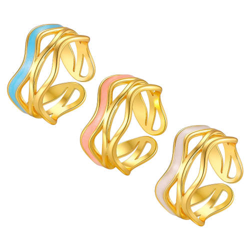 Wholesale Stainless Steel Enamel Wavy Cutout Ring