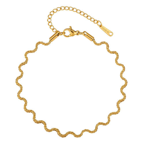 Wholesale Waterproof Stainless Steel Wavy Chain Jewelry Set