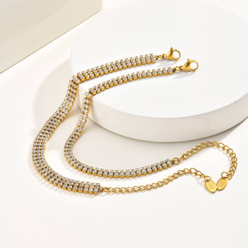 Wholesale Stainless Steel Multi Row CZ Tennis Bracelet