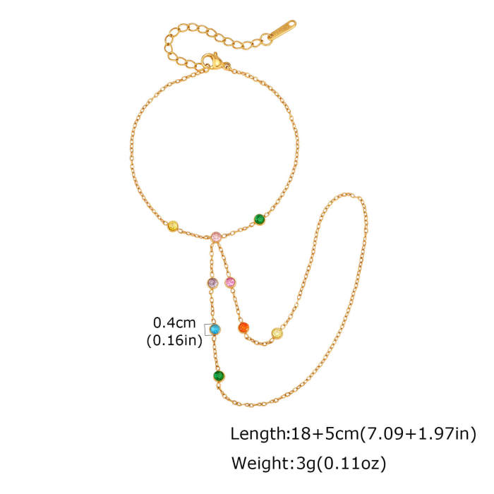 Wholesale Stainless Steel Colorful Waterdrop CZ Hand Harness