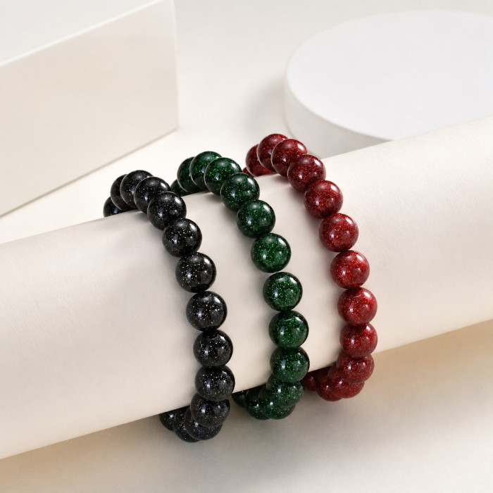 Wholesale Sandstone Beaded Stretch Bracelet