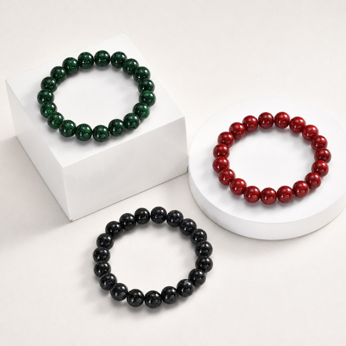 Wholesale Sandstone Beaded Stretch Bracelet