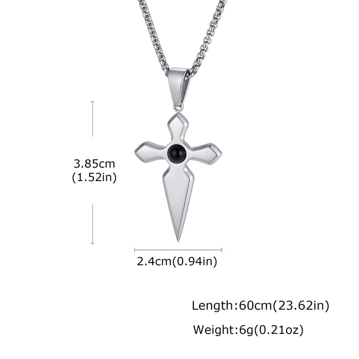 Wholesale Stainless Steel Tiger's Eye Cross Pendant