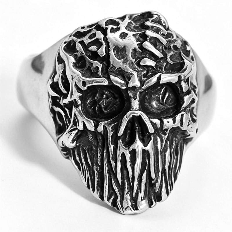 Wholesale Unisex Stainless Steel Molten Skull Ring