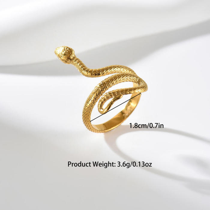 Wholesale Waterproof Stainless Steel Snake Wrap Ring