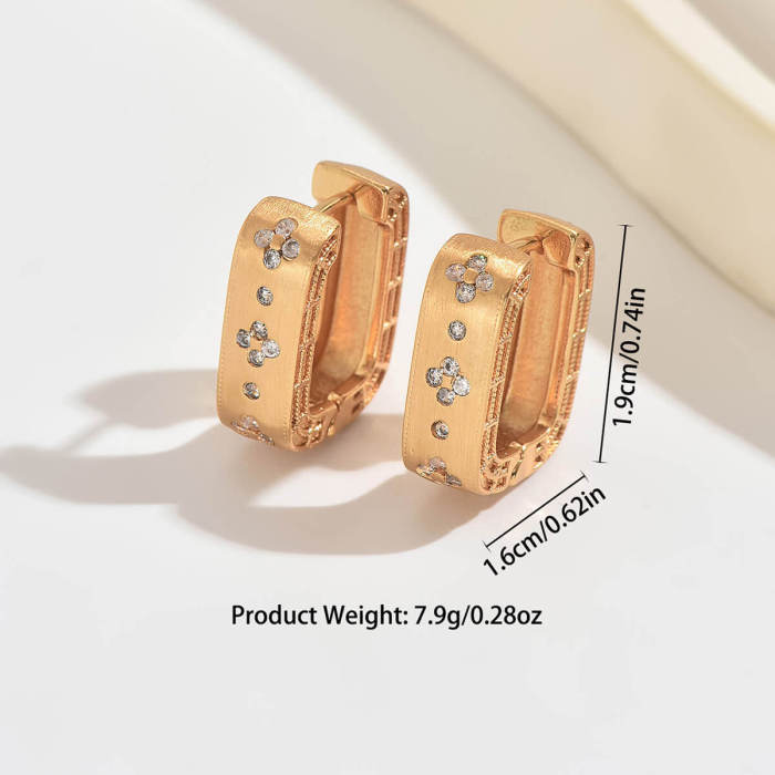 Wholesale Stainless Steel CZ  Matte Hoop Earrings