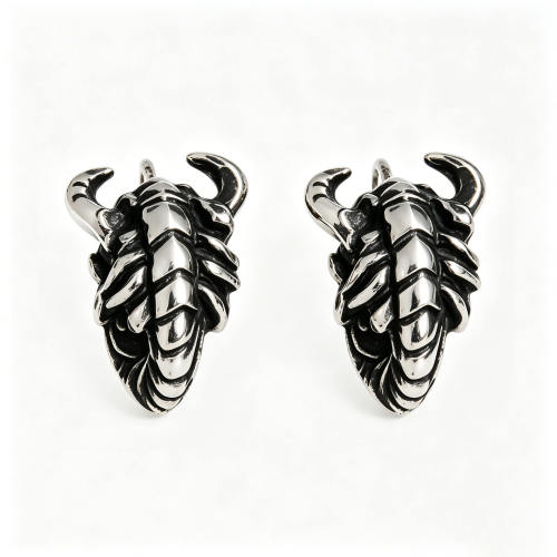 Wholesale Men's Stainless Steel 3D Scorpion Stud Earrings