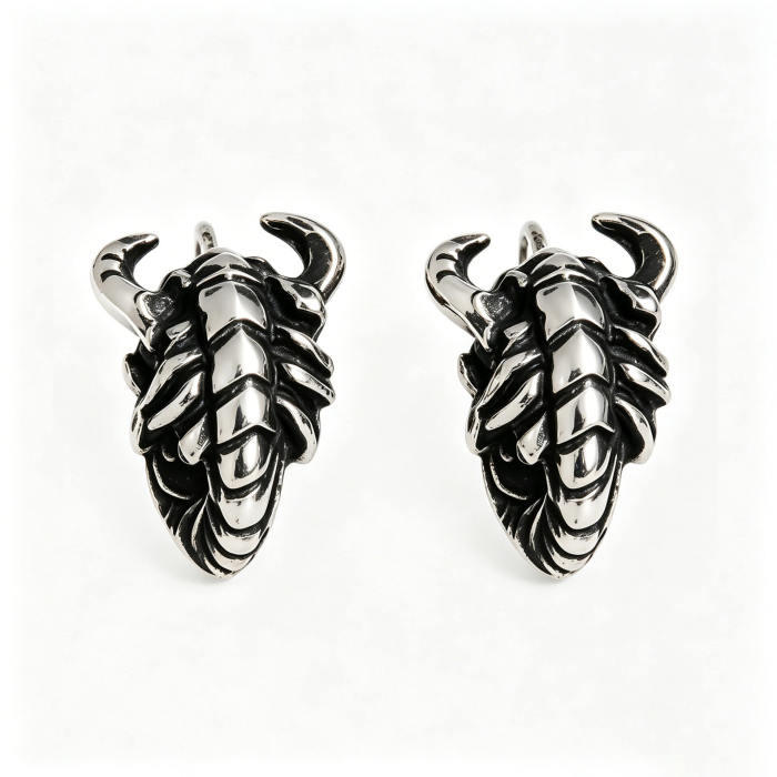 Wholesale Men's Stainless Steel 3D Scorpion Stud Earrings