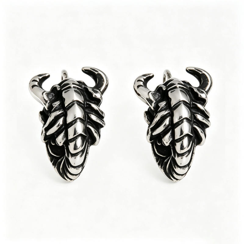 Wholesale Men's Stainless Steel 3D Scorpion Stud Earrings