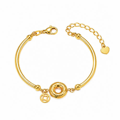 Wholesale Stainless Steel Ping An Kou Coin Bracelet