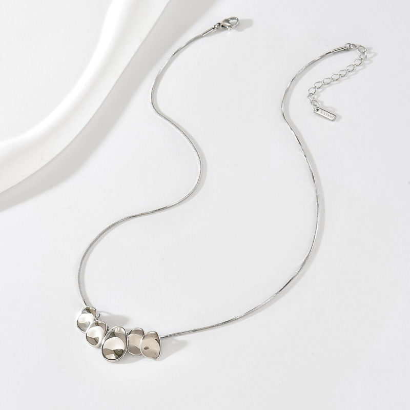 Wholesale Stainless Steel Minimalist Multi-Disc Statement Necklace