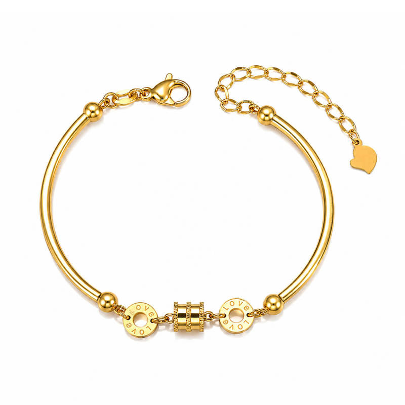 Wholesale Stainless Steel Engraved LOVE Disc Bracele