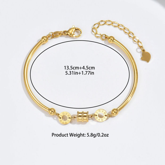 Wholesale Stainless Steel Engraved LOVE Disc Bracele