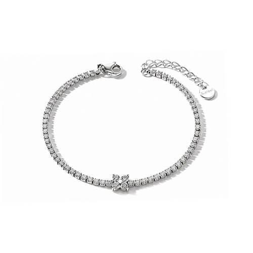 Wholesale Women's 18K Gold Plated CZ Flower Tennis Bracelet