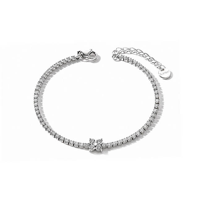 Wholesale Women's 18K Gold Plated CZ Flower Tennis Bracelet
