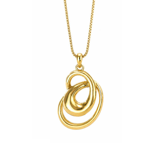 Wholesale Stainless Steel Minimalist Organic Double Loop Pendant