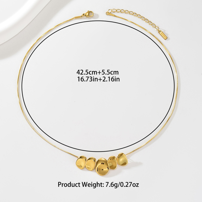 Wholesale Stainless Steel Minimalist Multi-Disc Statement Necklace