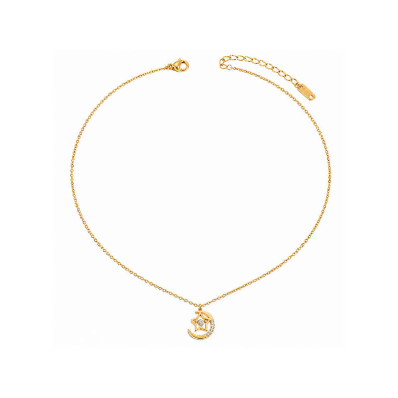 Wholesale Stainless Steel Moon Star Necklace