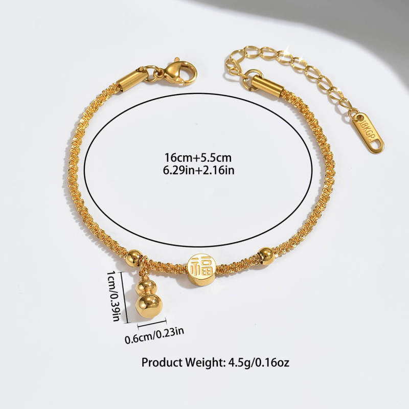 Wholesale Stainless Steel Chinese Fu Bracelet