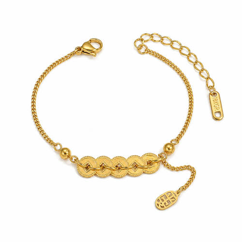 Wholesale Stainless Steel Good Luck Coin Bracelet