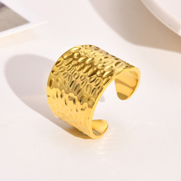 Wholesale Stainless Steel Hammered Open Ring