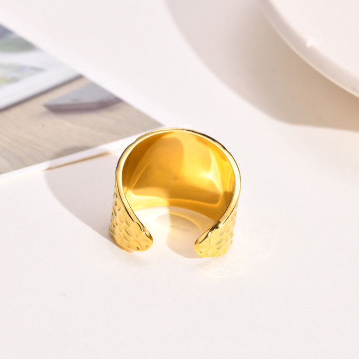 Wholesale Stainless Steel Hammered Open Ring