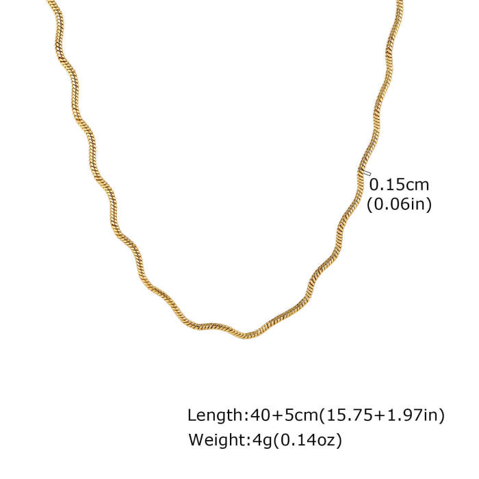 Wholesale Stainless Steel Wavy Snake Chain Necklace