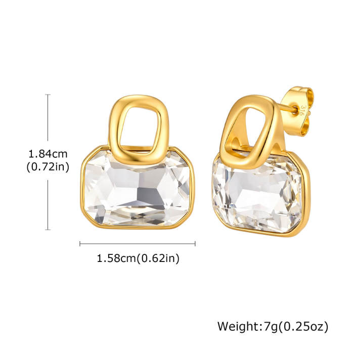 Wholesale Stainless Steel Zircon Stud Earrings