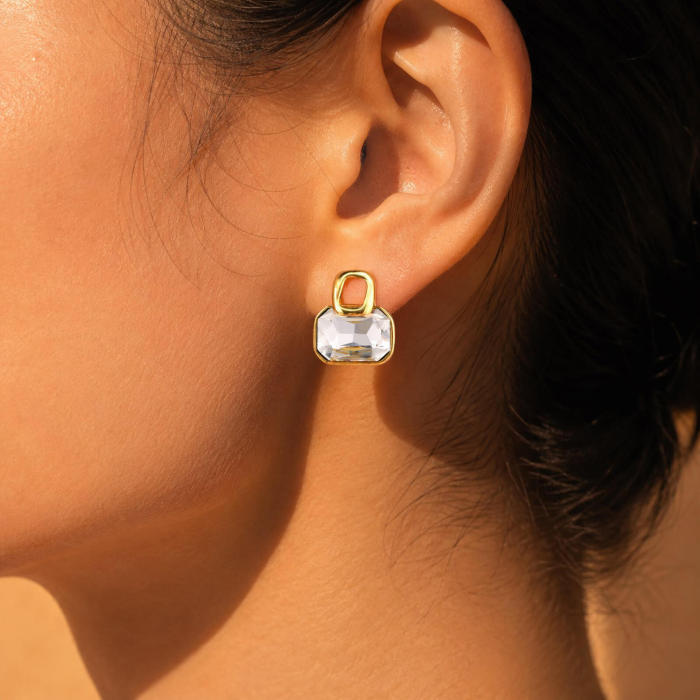 Wholesale Stainless Steel Zircon Stud Earrings
