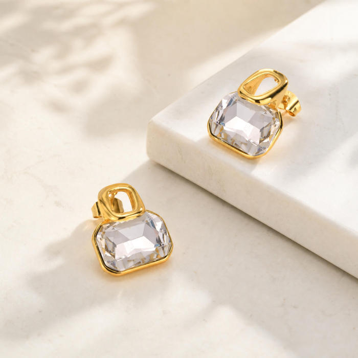 Wholesale Stainless Steel Zircon Stud Earrings
