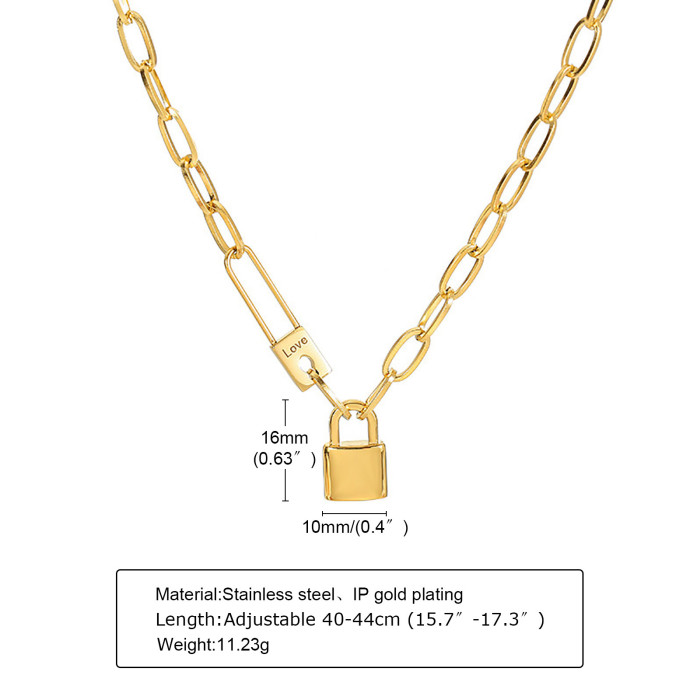 Wholesale Stainless Steel Lock Key Necklace