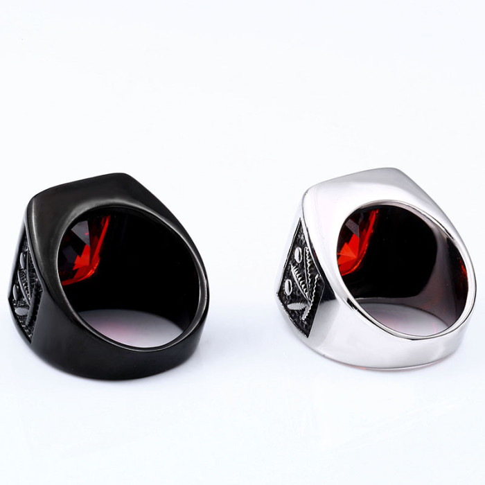 Wholesale Stainless Steel Mens Black Ring