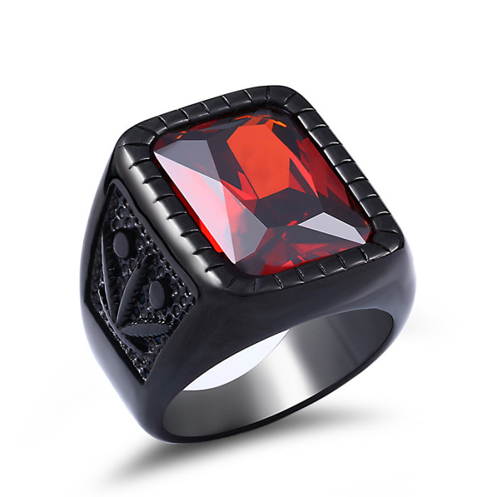 Wholesale Stainless Steel Mens Black Ring
