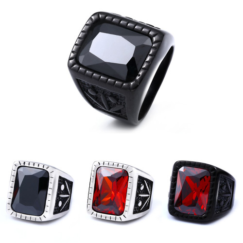 Wholesale Stainless Steel Mens Black Ring