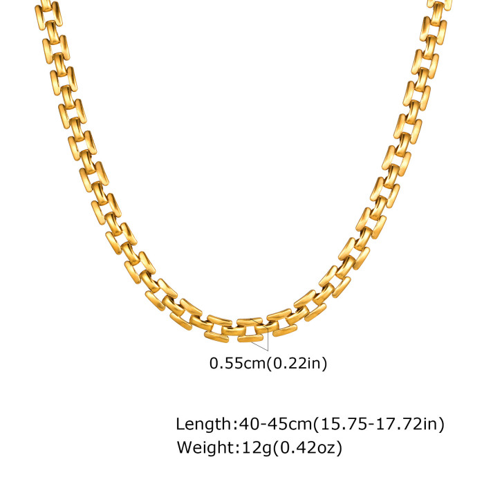 Wholesale  Stainless Steel Strap Chain Necklace